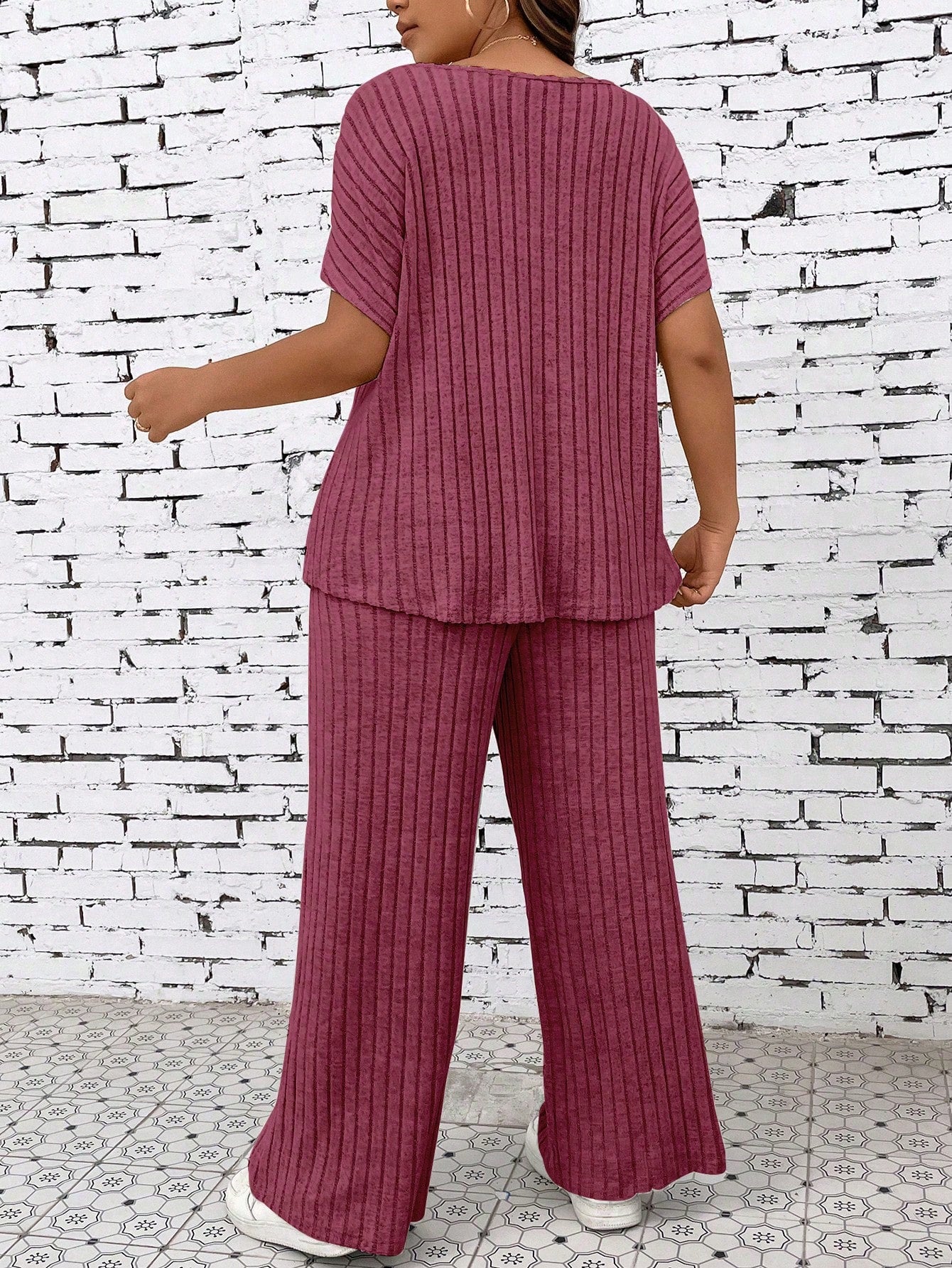 Conjunto Vivian de Calça e blusa Canelada