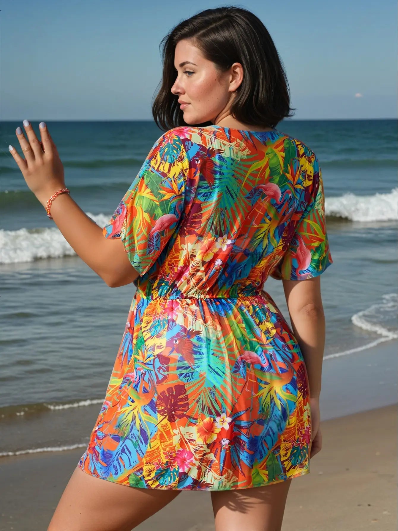 Vestido Saída de Praia Vibrante Plus Size