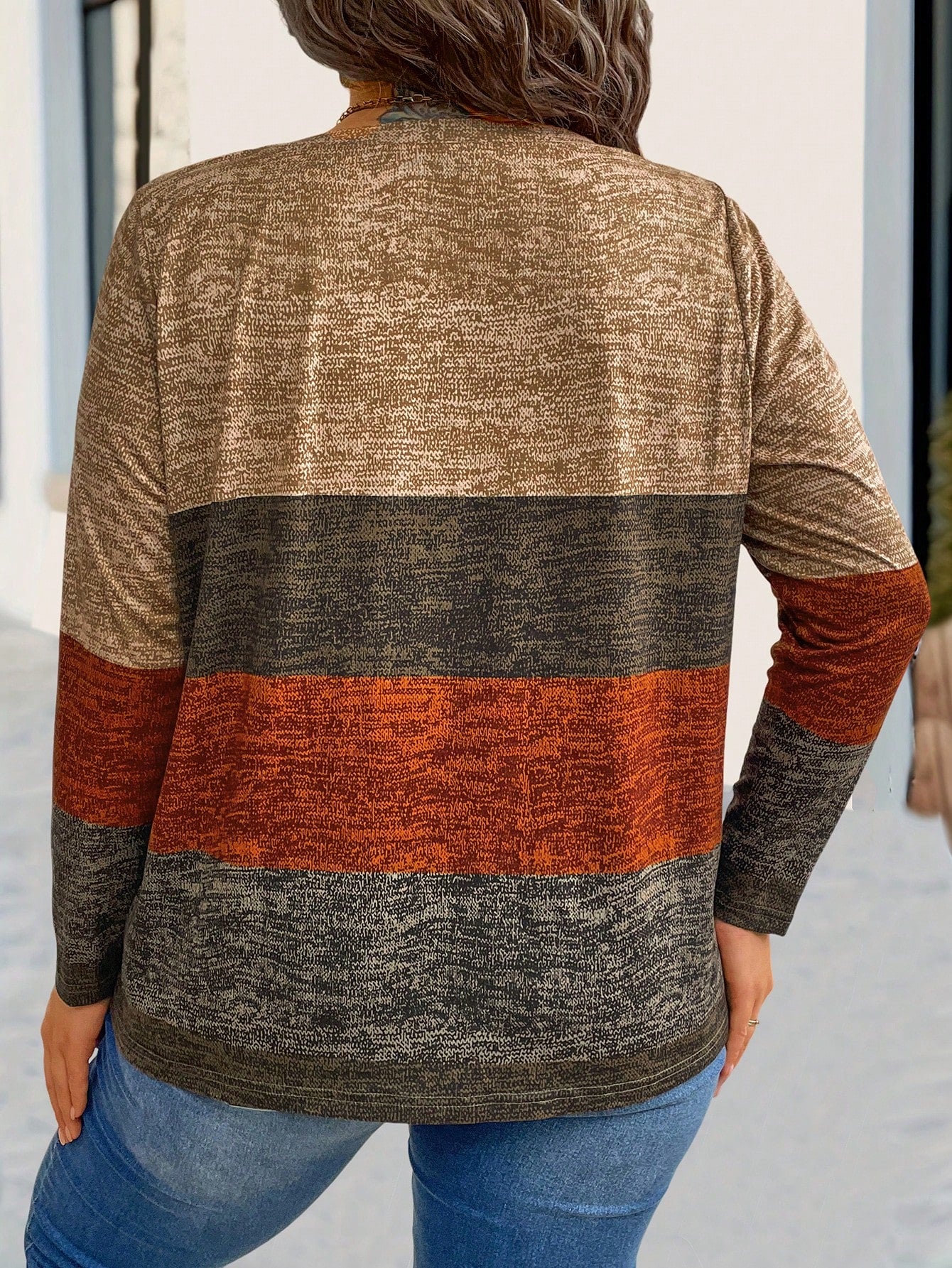 Blusa Retrô Listrada Manga Comprida