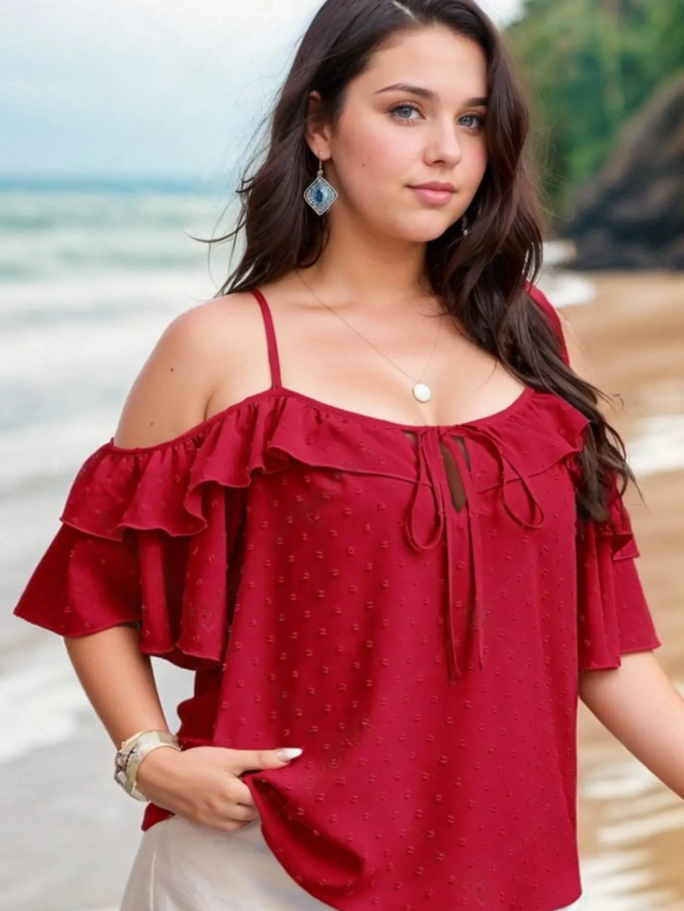 Blusa Pipoca com Babado Plus Size