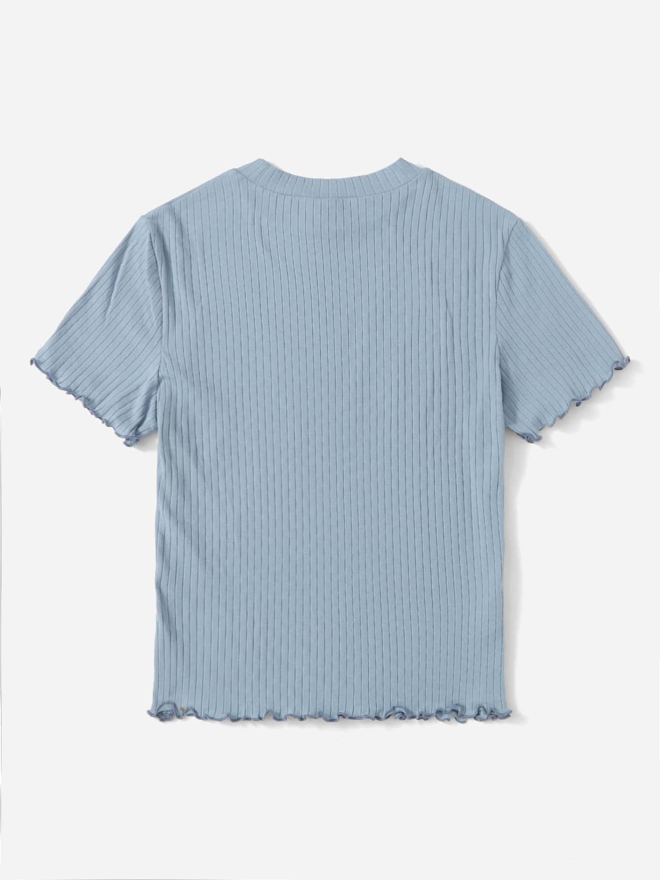 Camiseta Básica Canelada de Manguinha