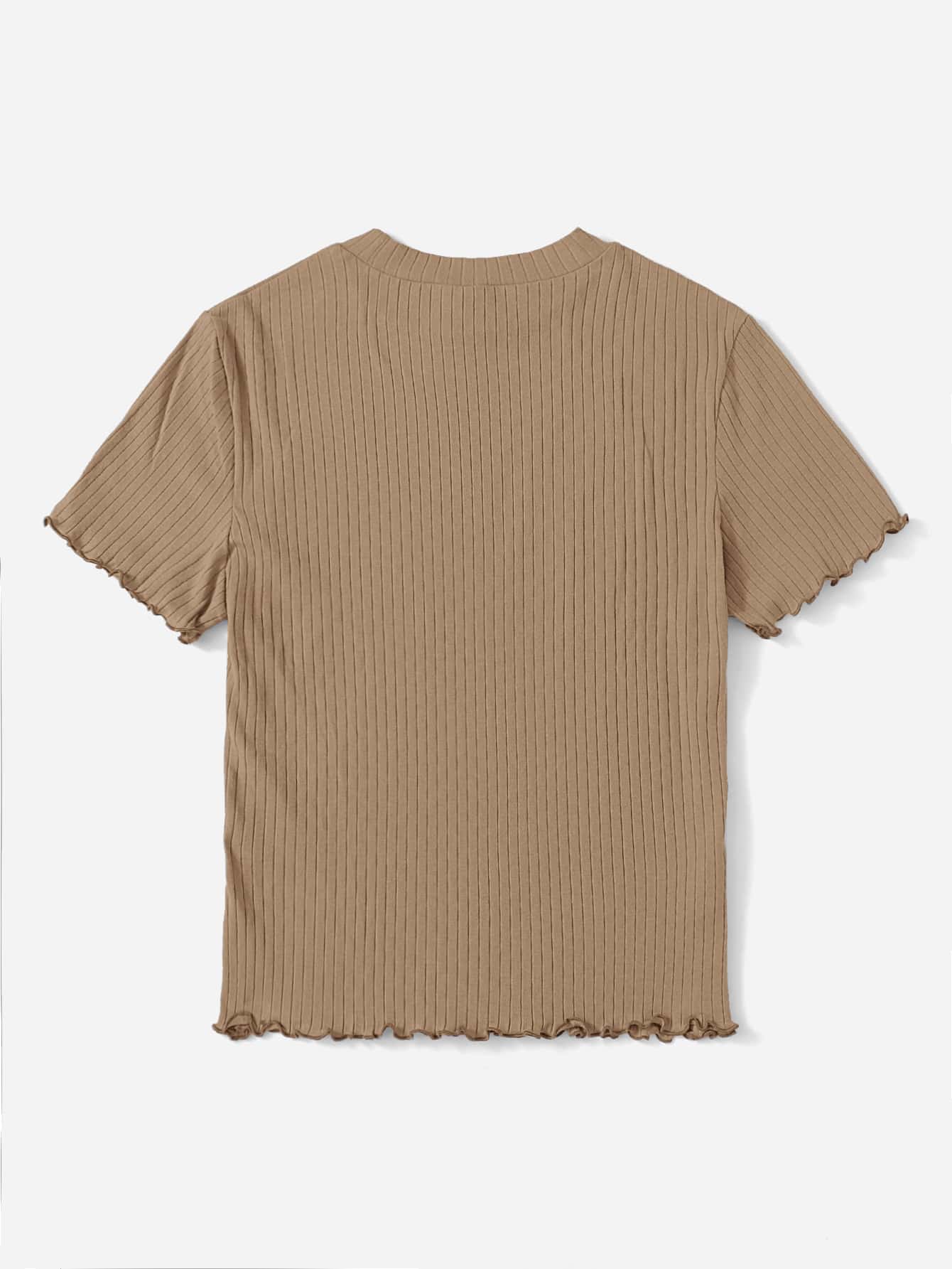 Camiseta Básica Canelada de Manguinha