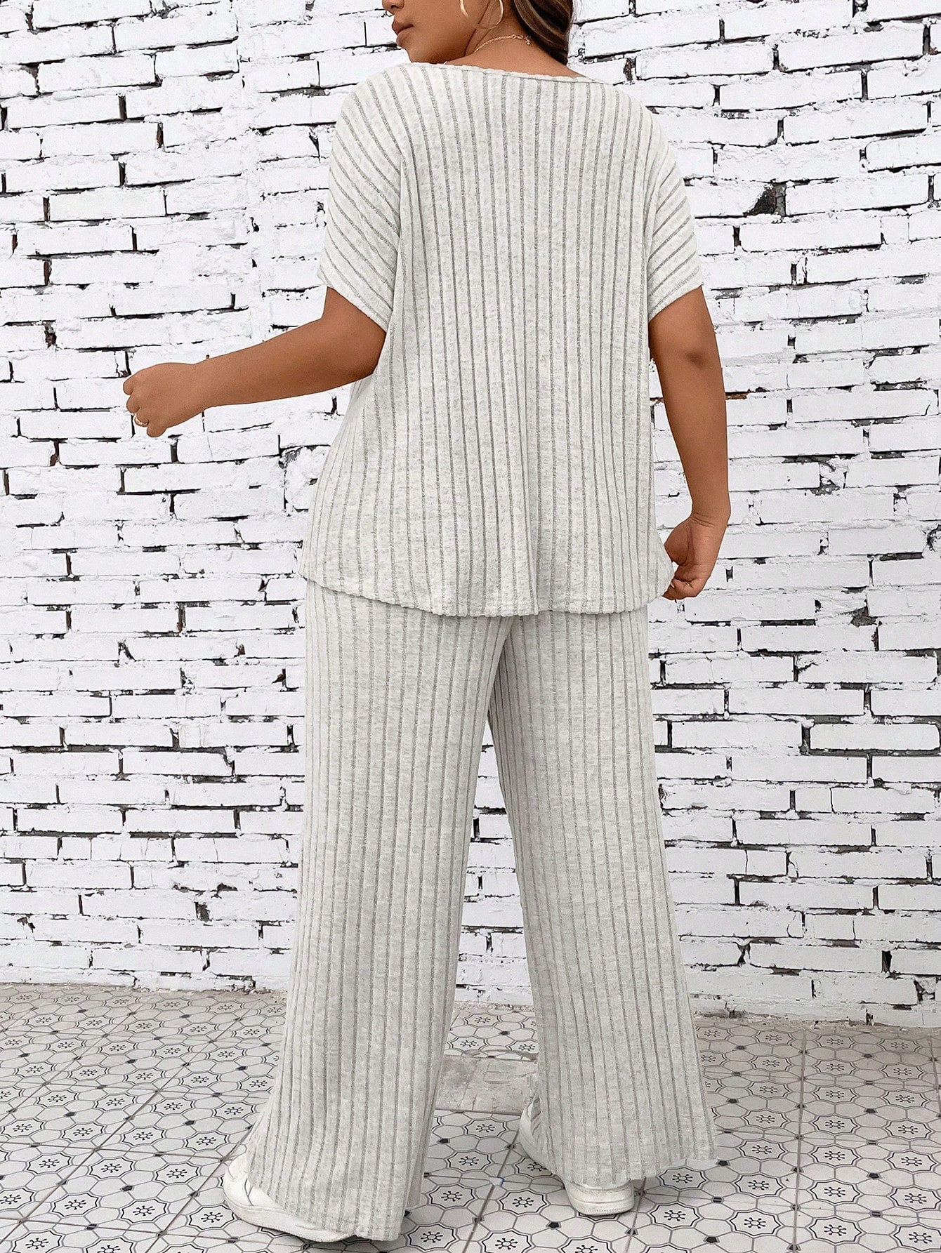 Conjunto Vivian de Calça e blusa Canelada