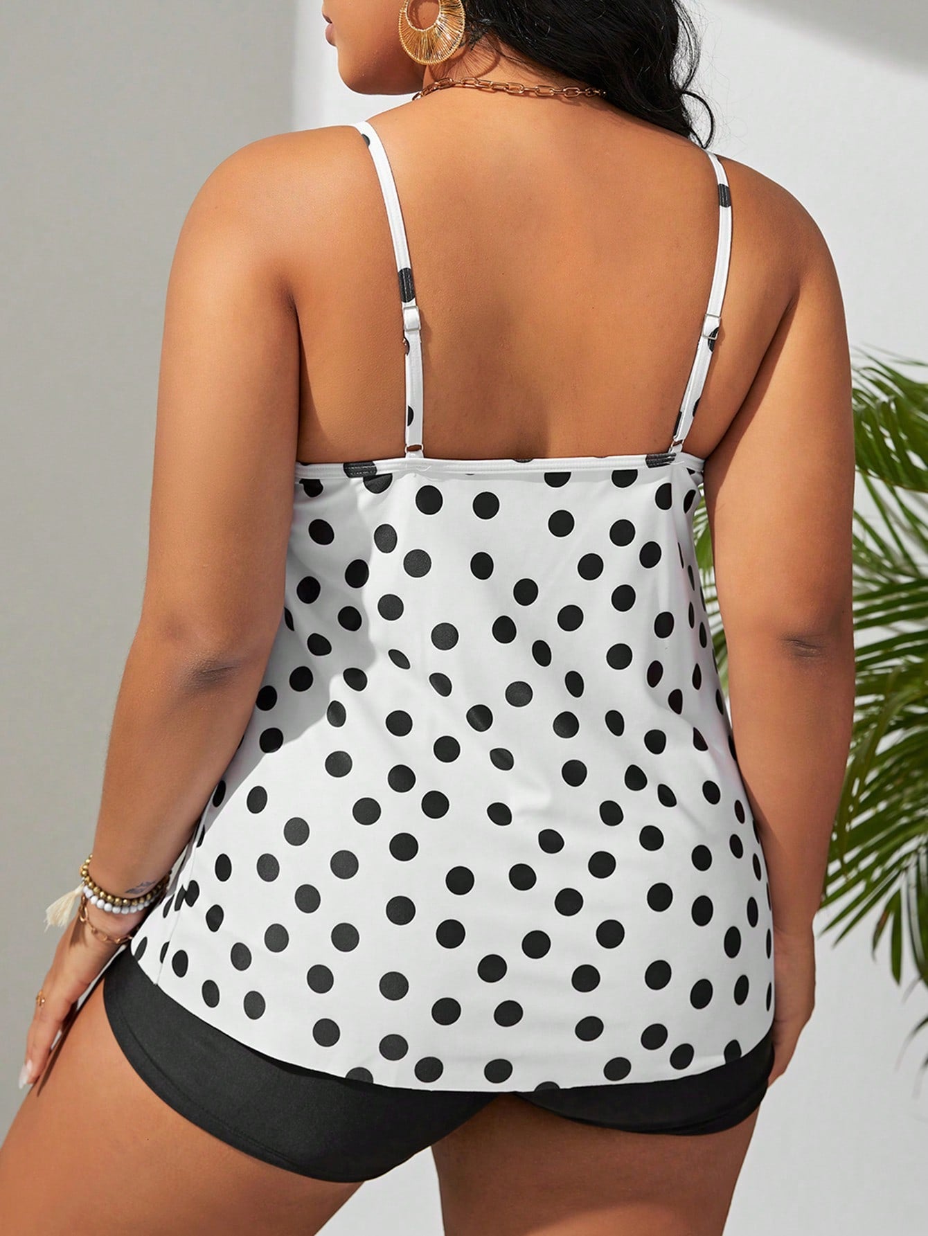 Biquíni Tankini Estampa de Bolinhas