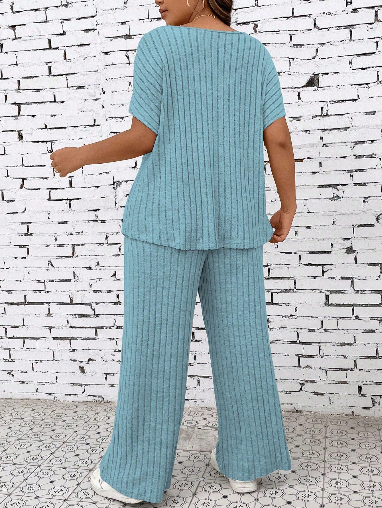 Conjunto Vivian de Calça e blusa Canelada