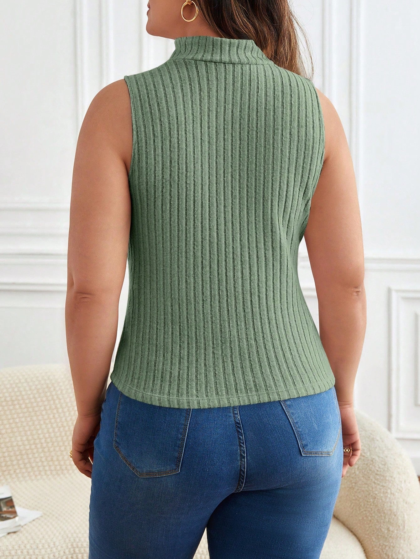 Blusa Tubinho Canelada Gola Sofisticada