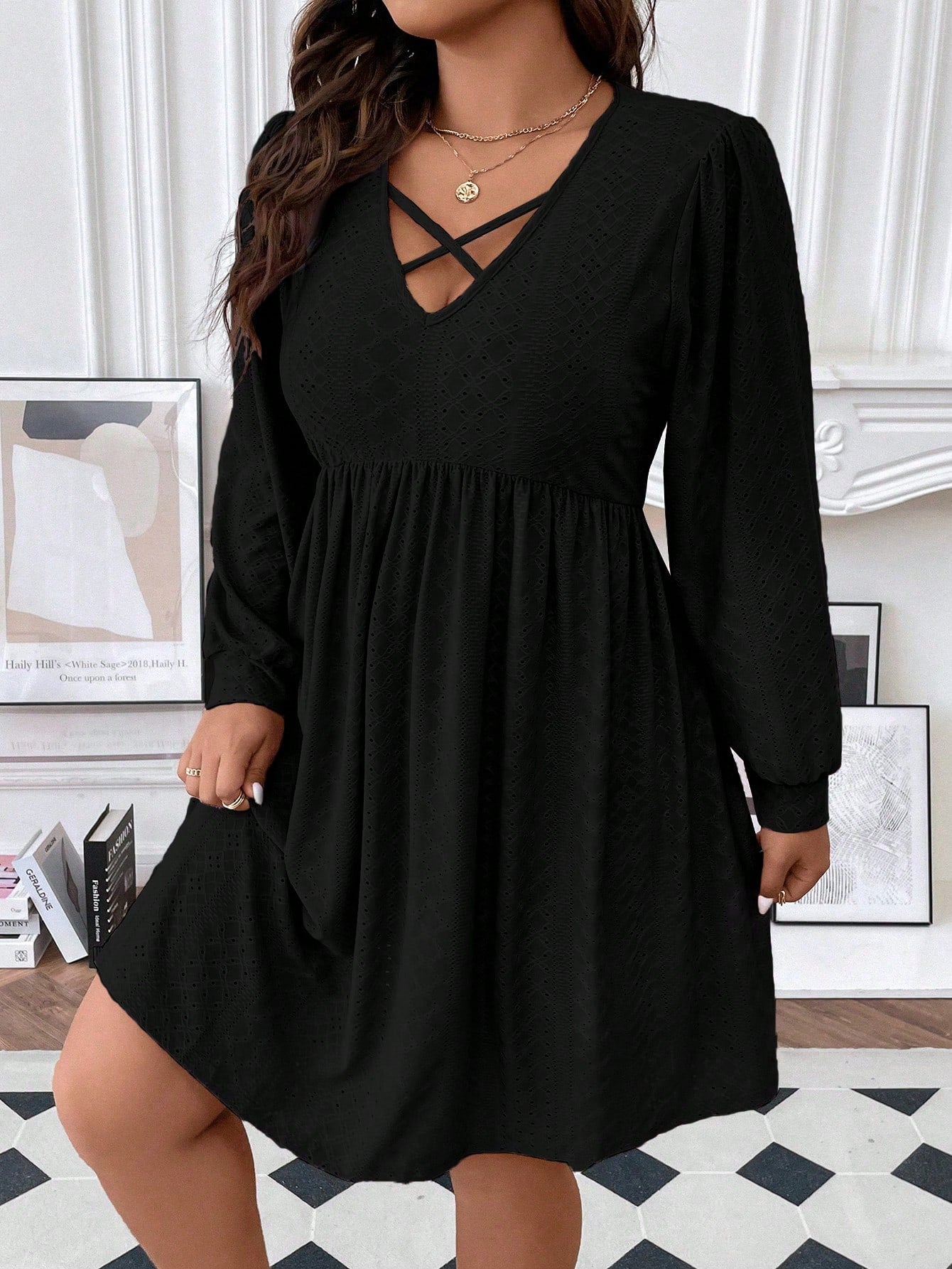 Vestido Quioto Detalhes Ziguezague