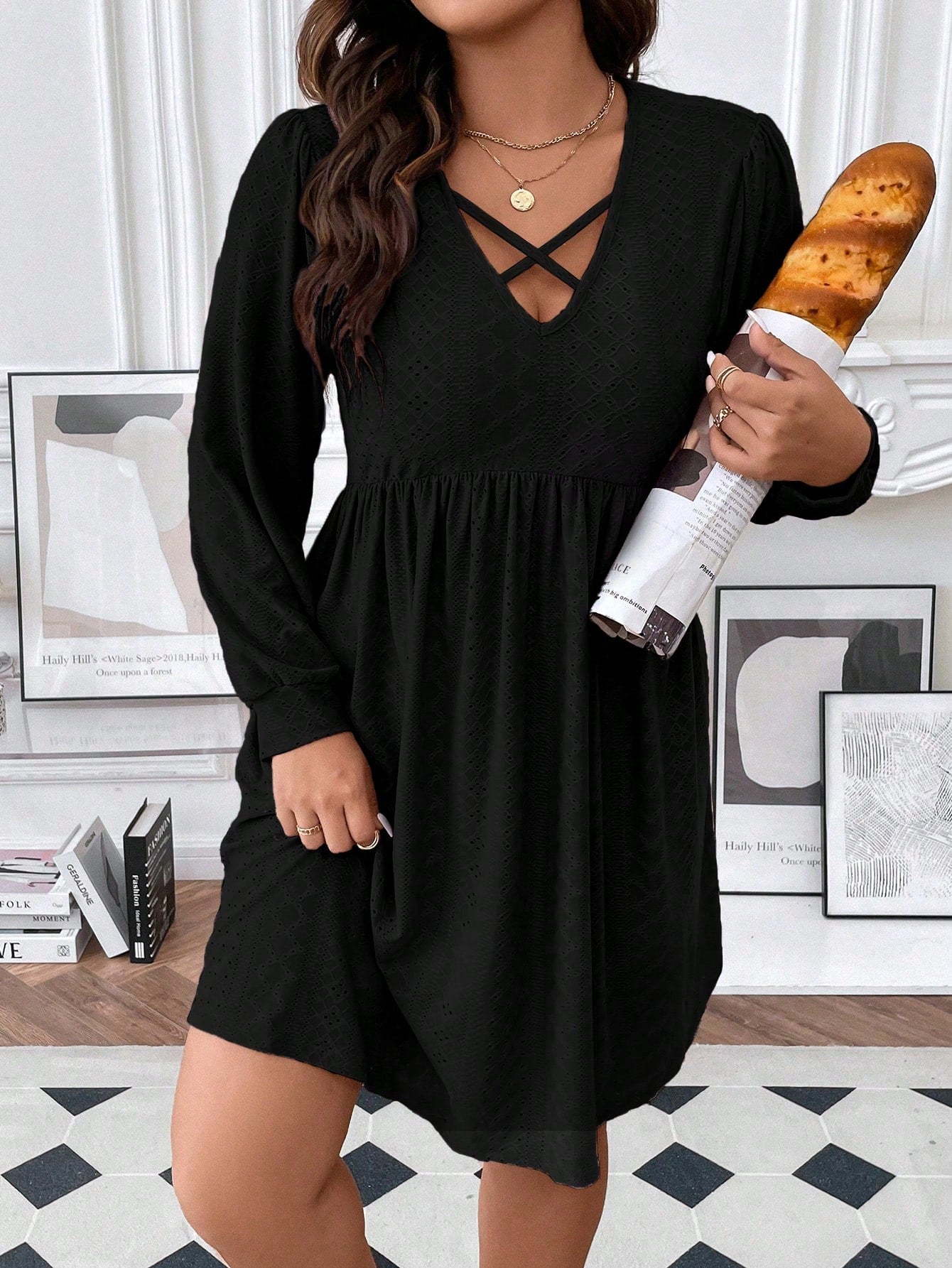 Vestido Quioto Detalhes Ziguezague