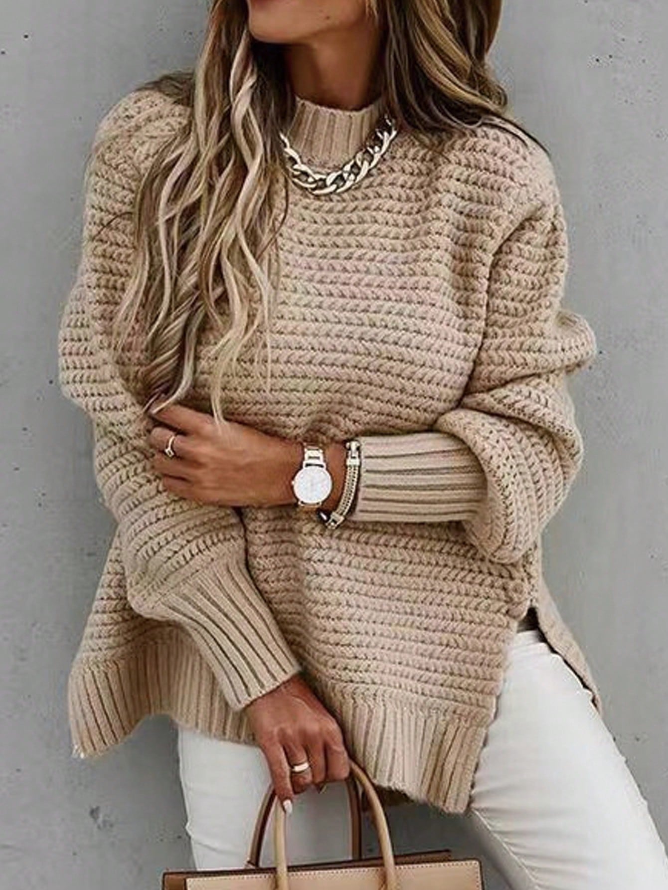 Suéter de Tricô Gola Redonda