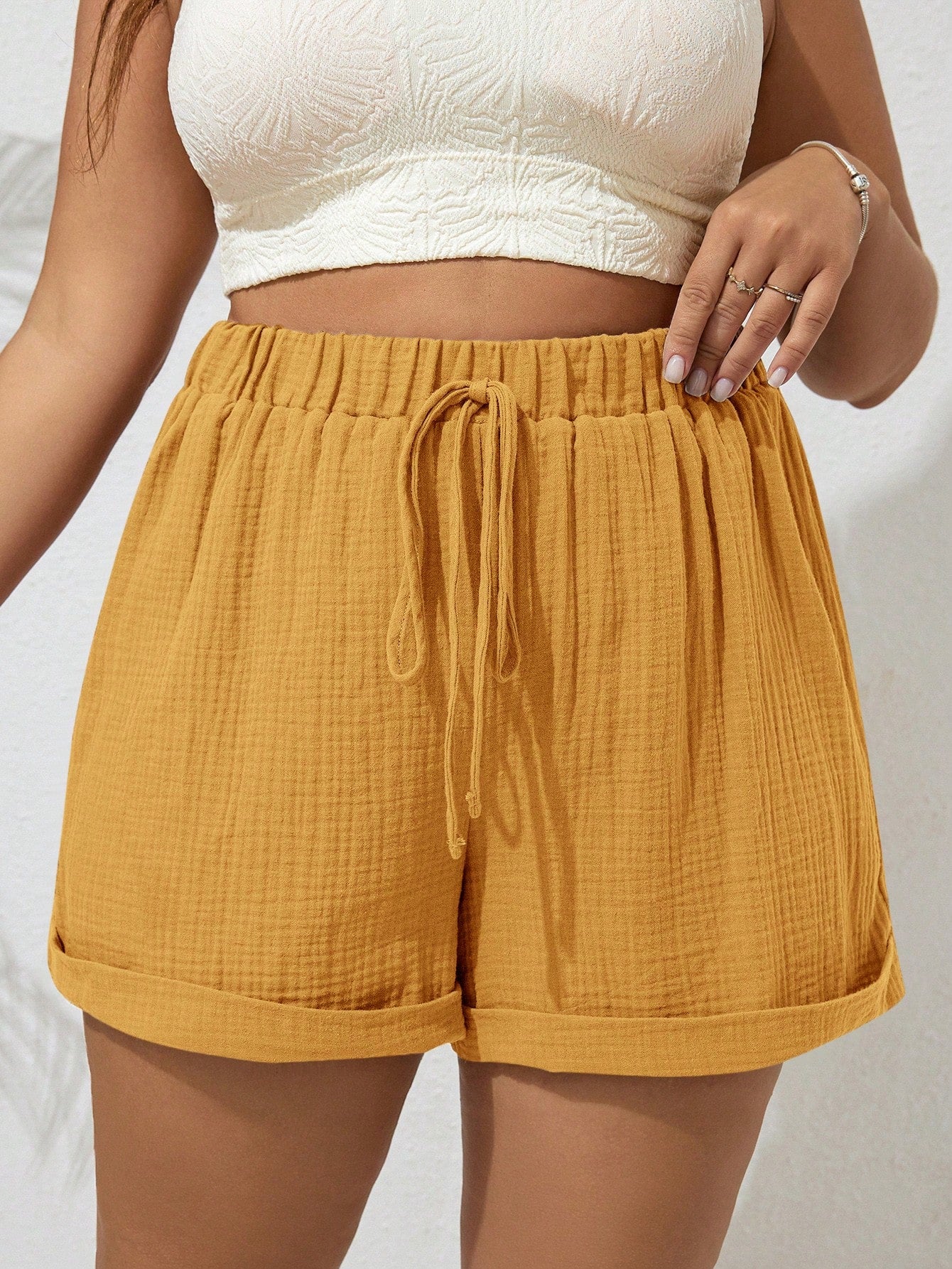 Short Bainha Dupla Plus Size