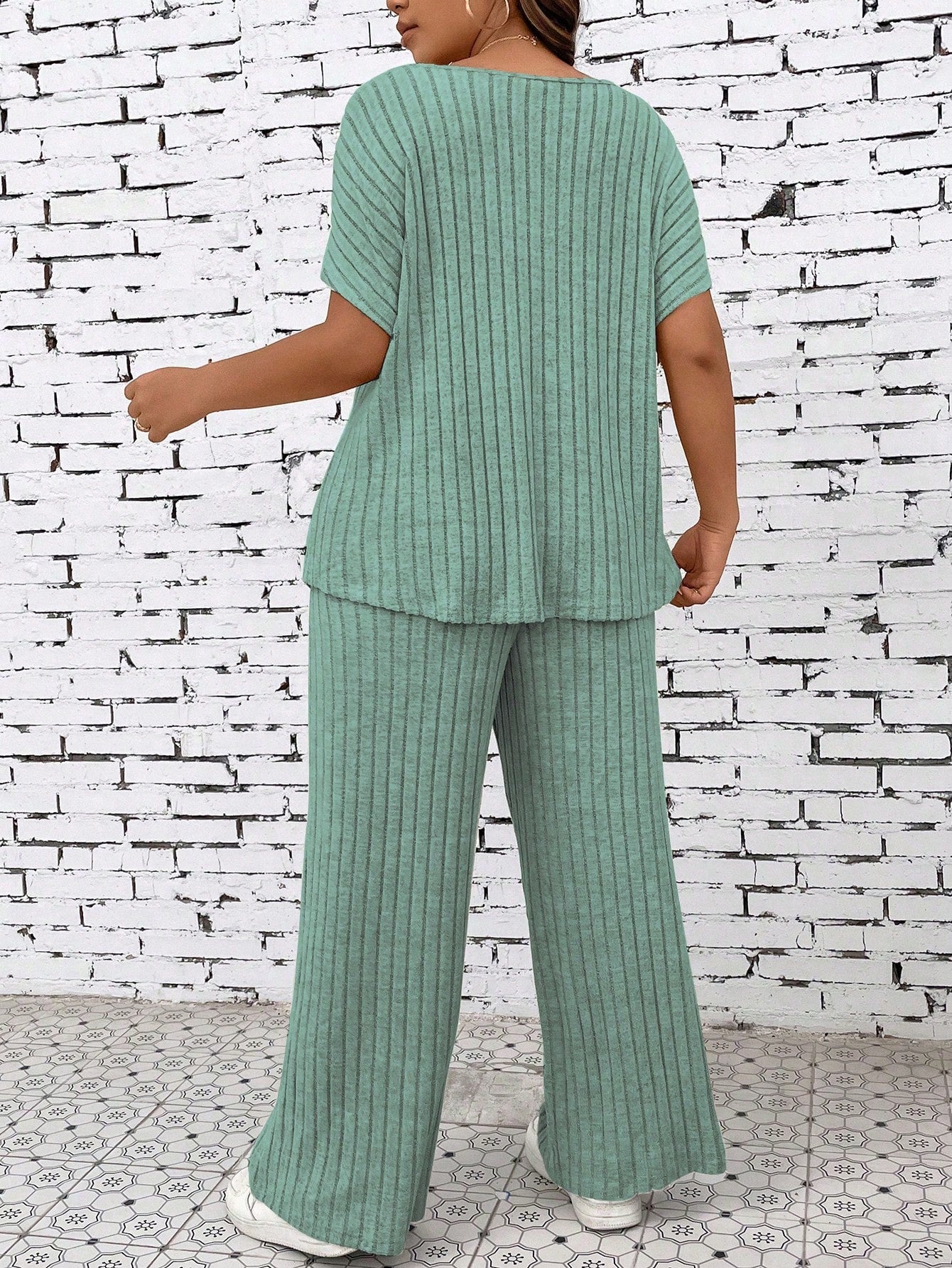 Conjunto Vivian de Calça e blusa Canelada