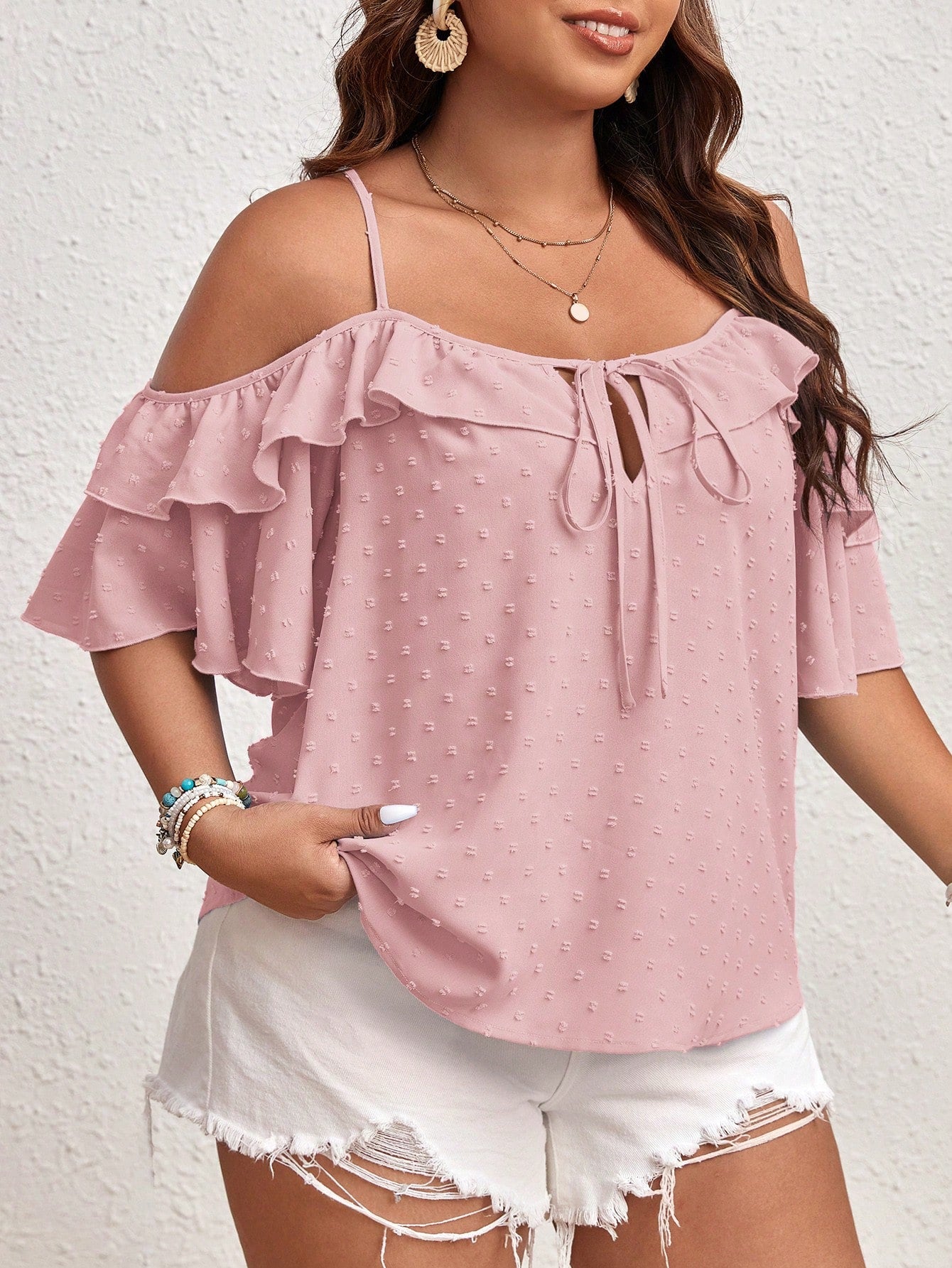 Blusa Pipoca com Babado Plus Size