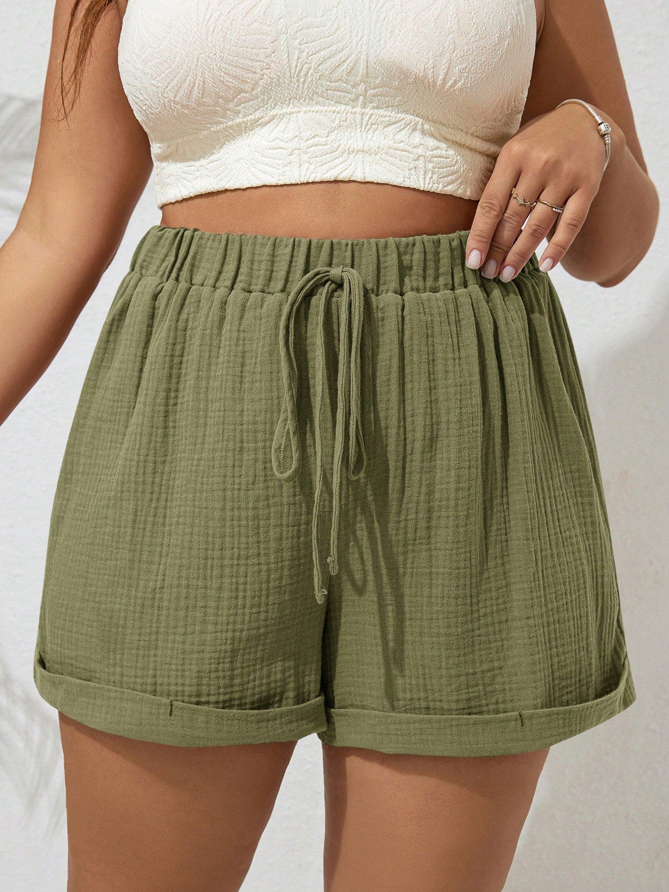 Short Bainha Dupla Plus Size