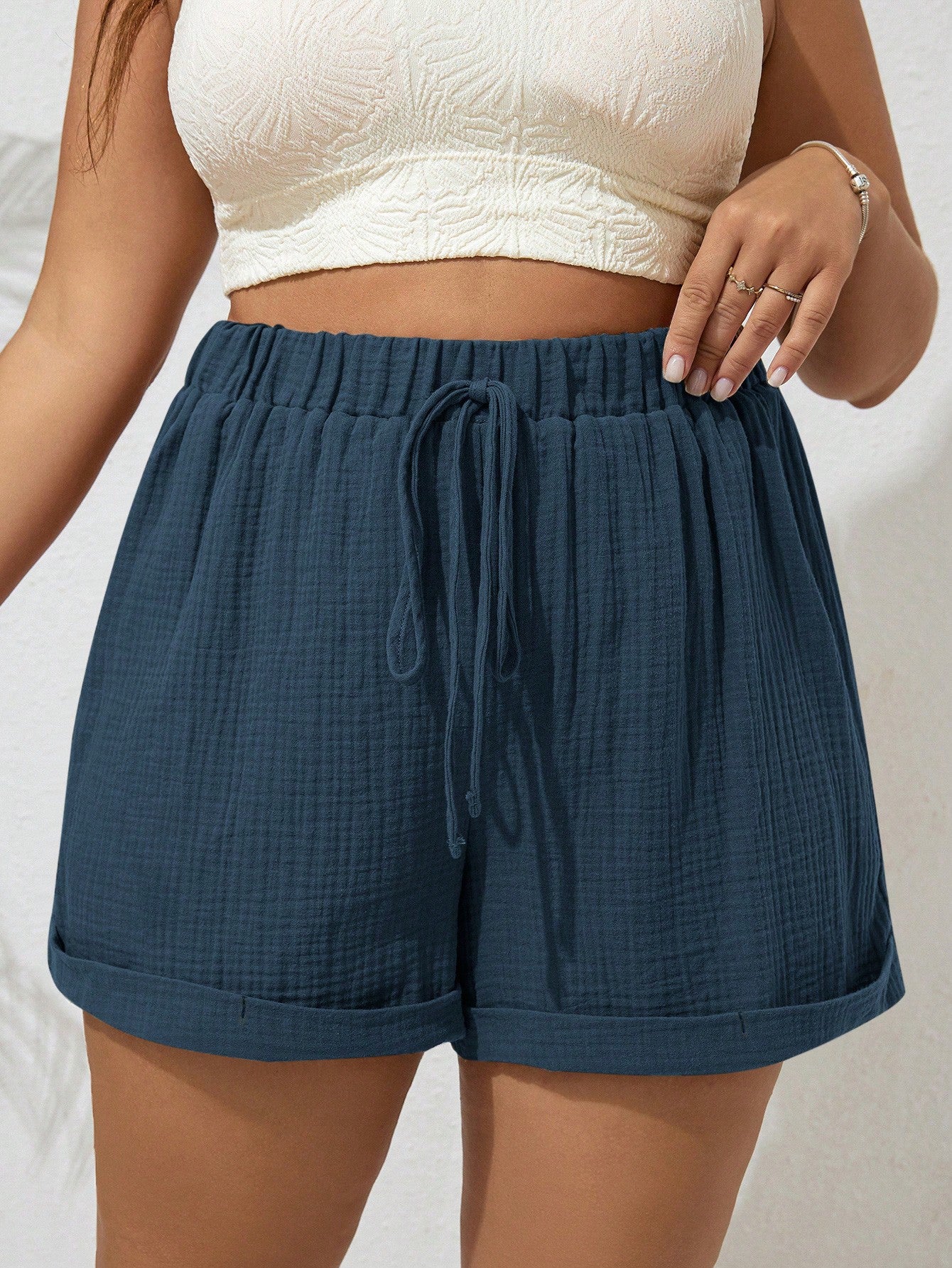 Short Bainha Dupla Plus Size