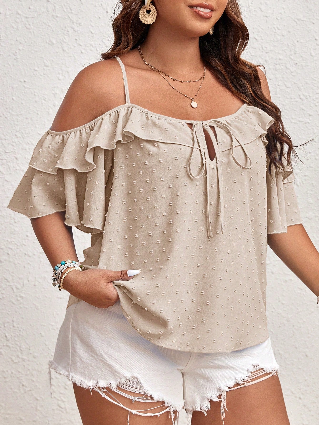 Blusa Pipoca com Babado Plus Size