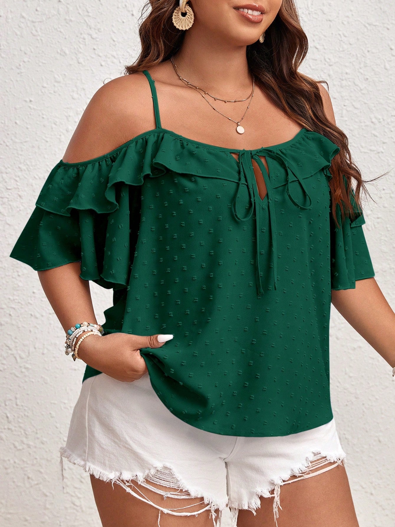 Blusa Pipoca com Babado Plus Size