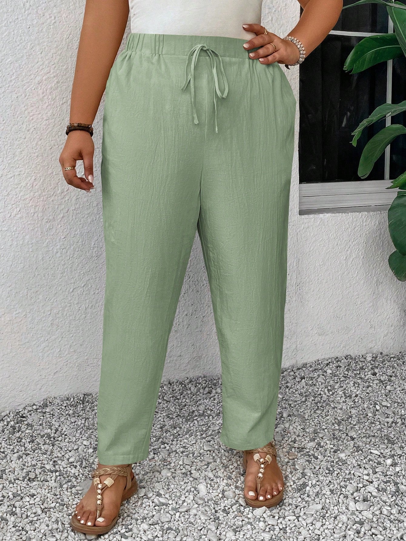 Calça Casual de Linho