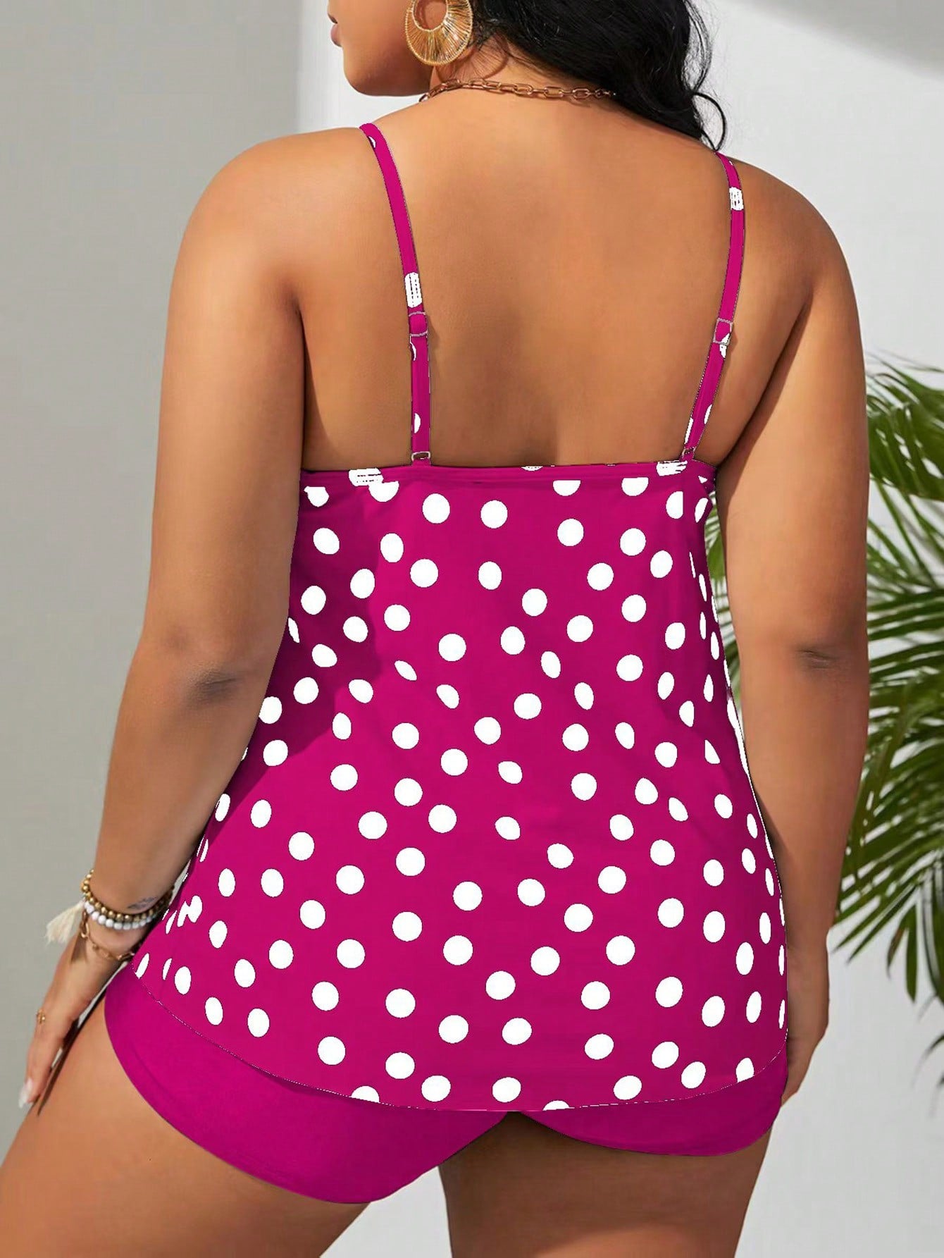 Biquíni Tankini Estampa de Bolinhas