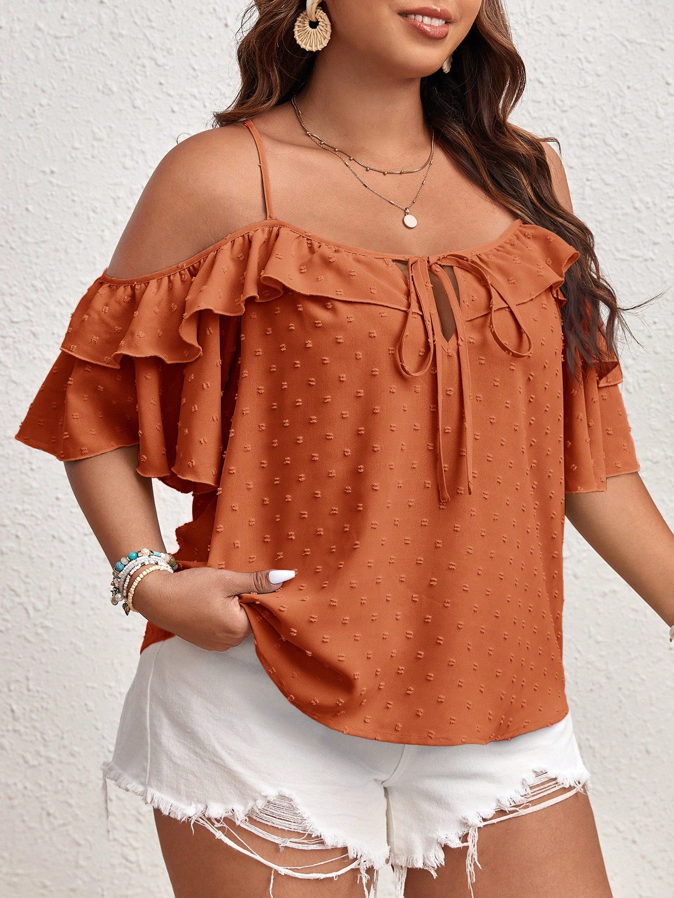 Blusa Pipoca com Babado Plus Size