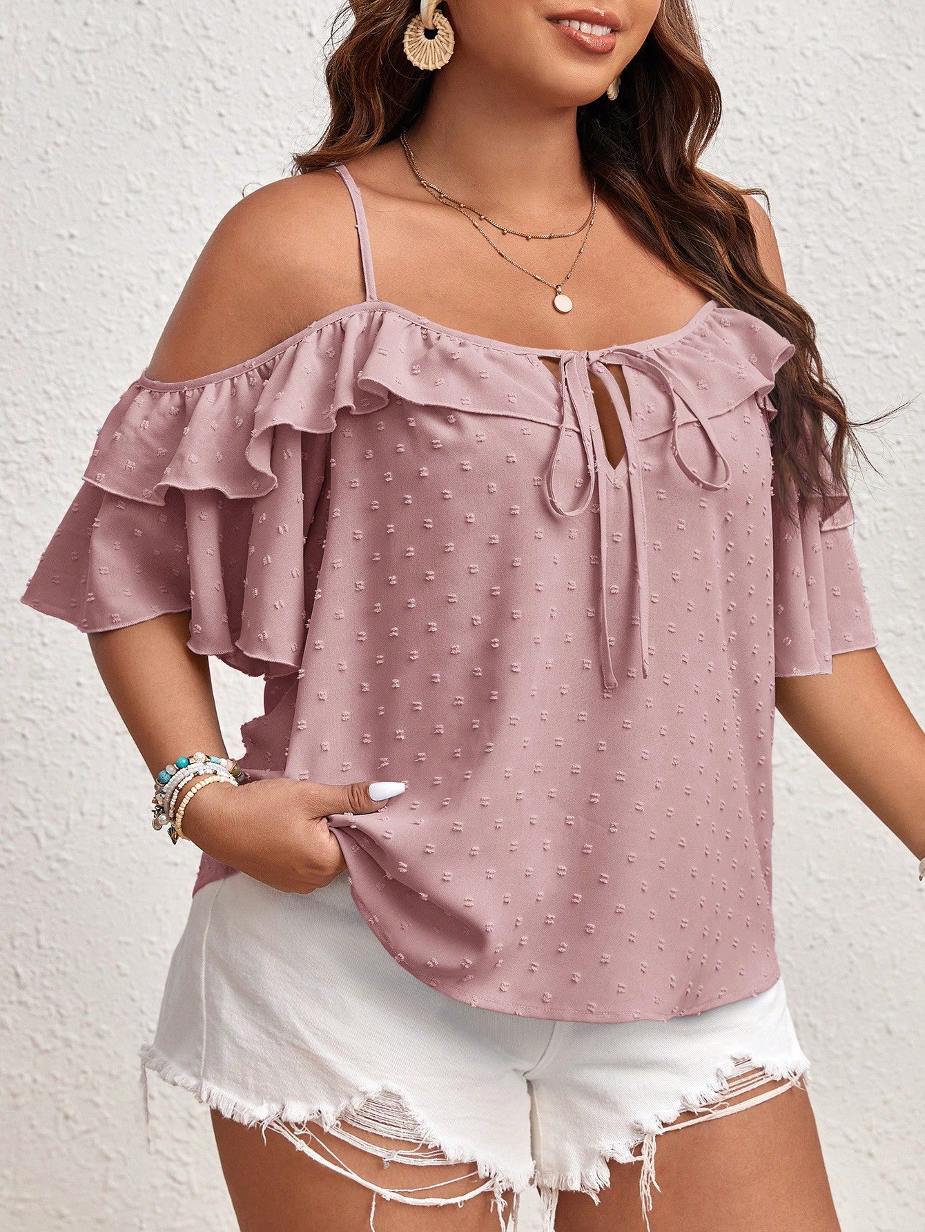 Blusa Pipoca com Babado Plus Size