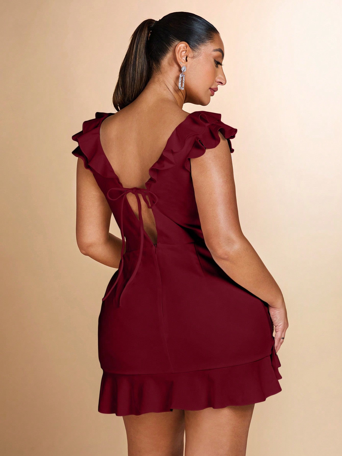 Vestido Babado Doce Decote V