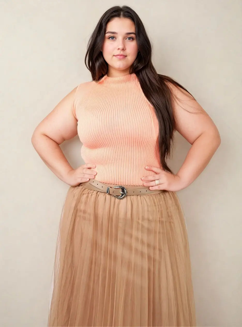 Kit Plus Size 3 Peças Tricot Gola Alta Canelado