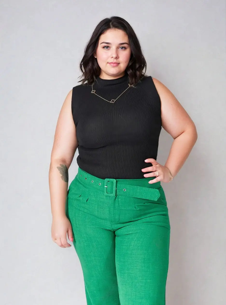 Kit Plus Size 3 Peças Tricot Gola Alta Canelado