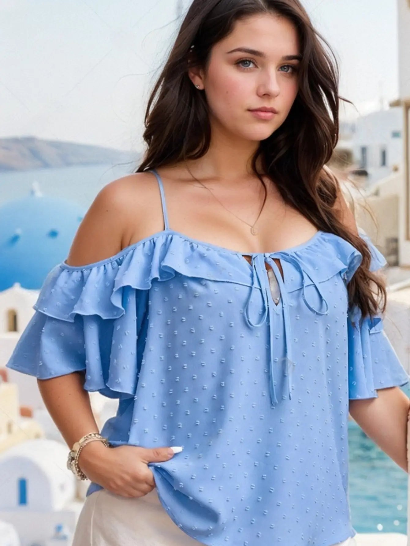 Blusa Pipoca com Babado Plus Size