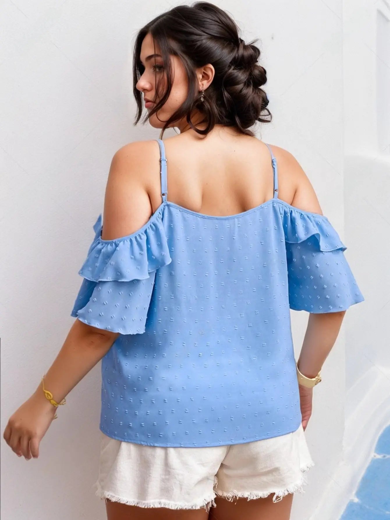 Blusa Pipoca com Babado Plus Size