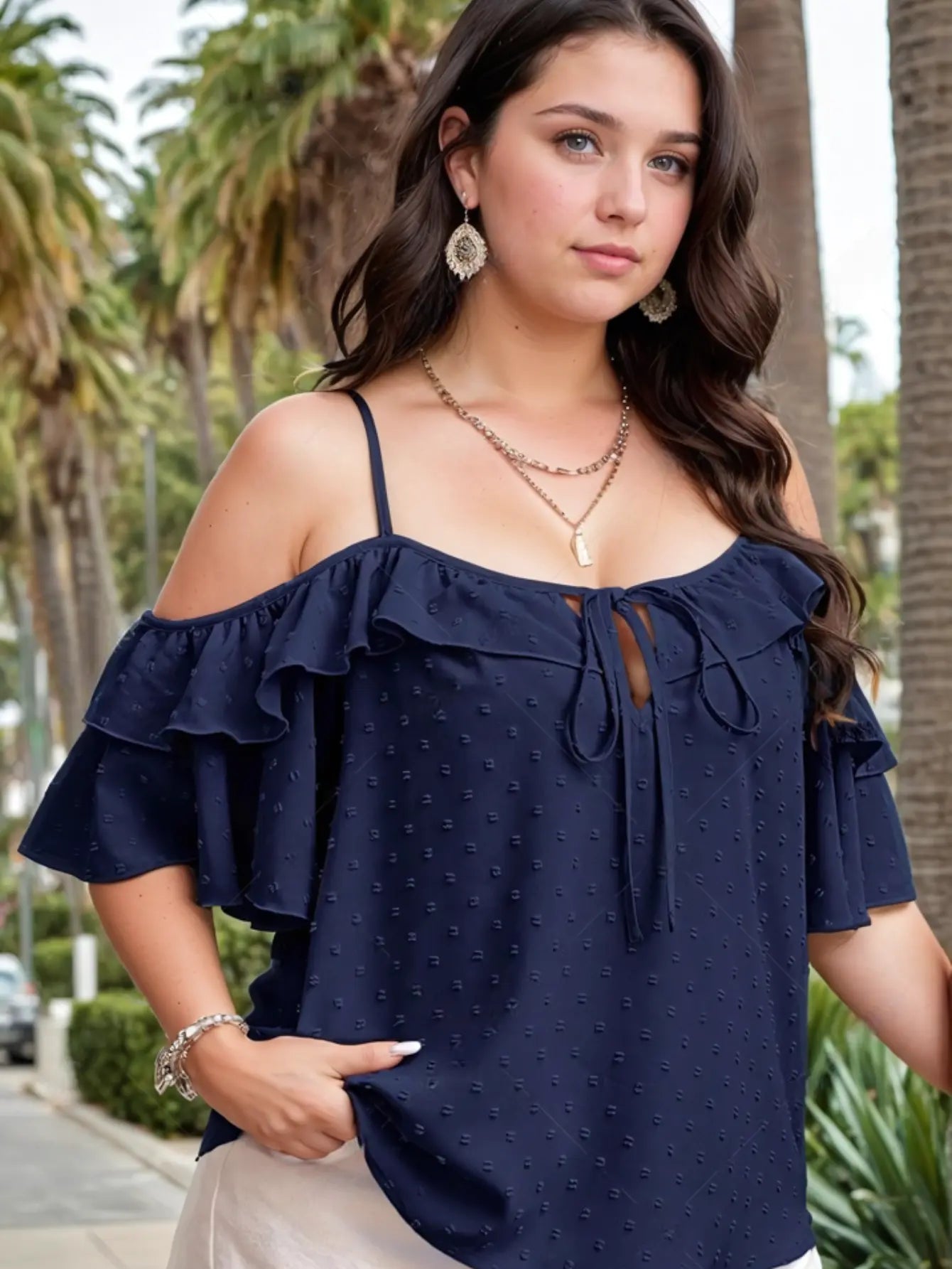 Blusa Pipoca com Babado Plus Size