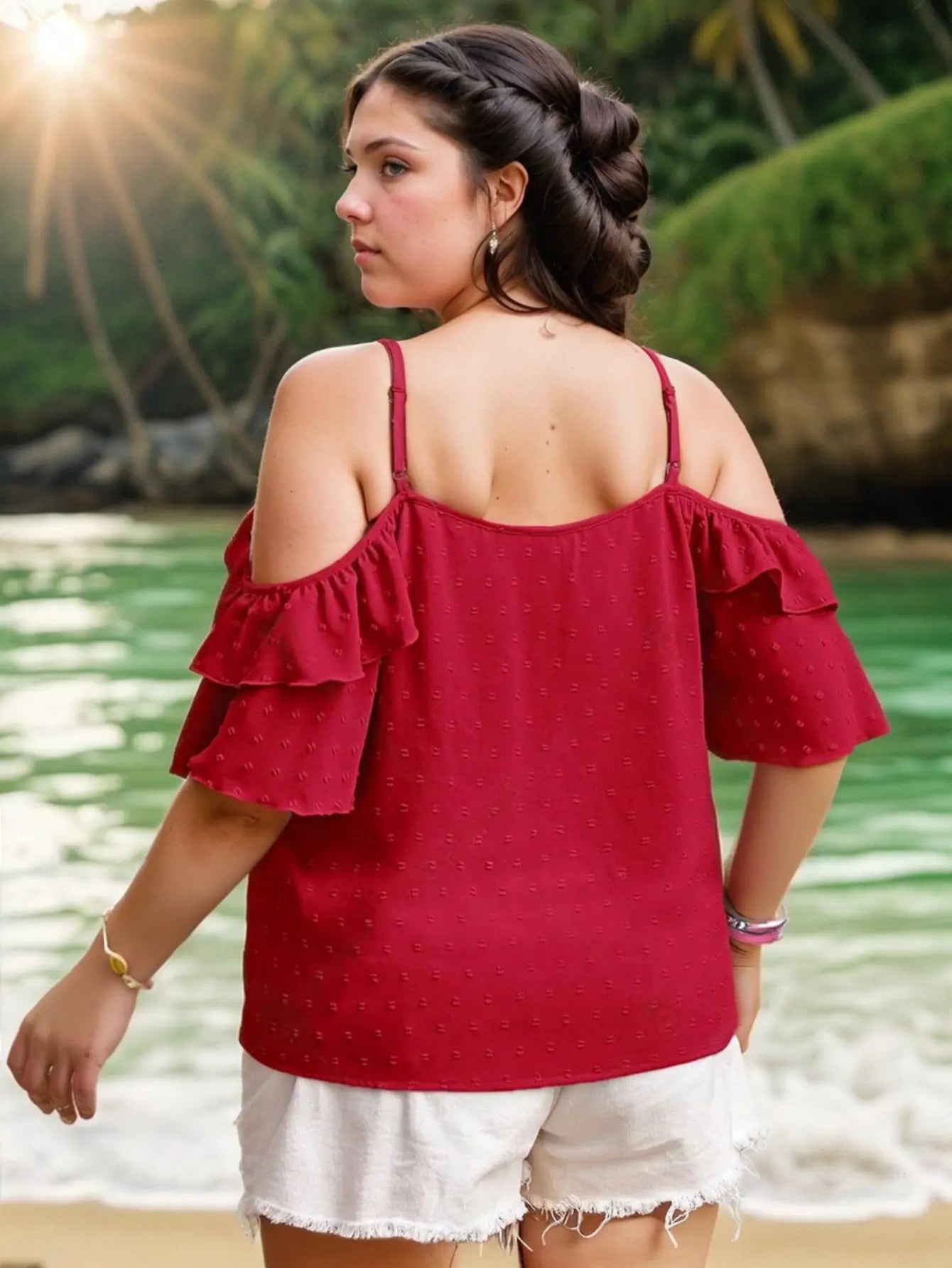 Blusa Pipoca com Babado Plus Size