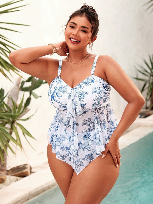 Biquíni Estilo Bata com Amarração no Busto e Alças Grossas