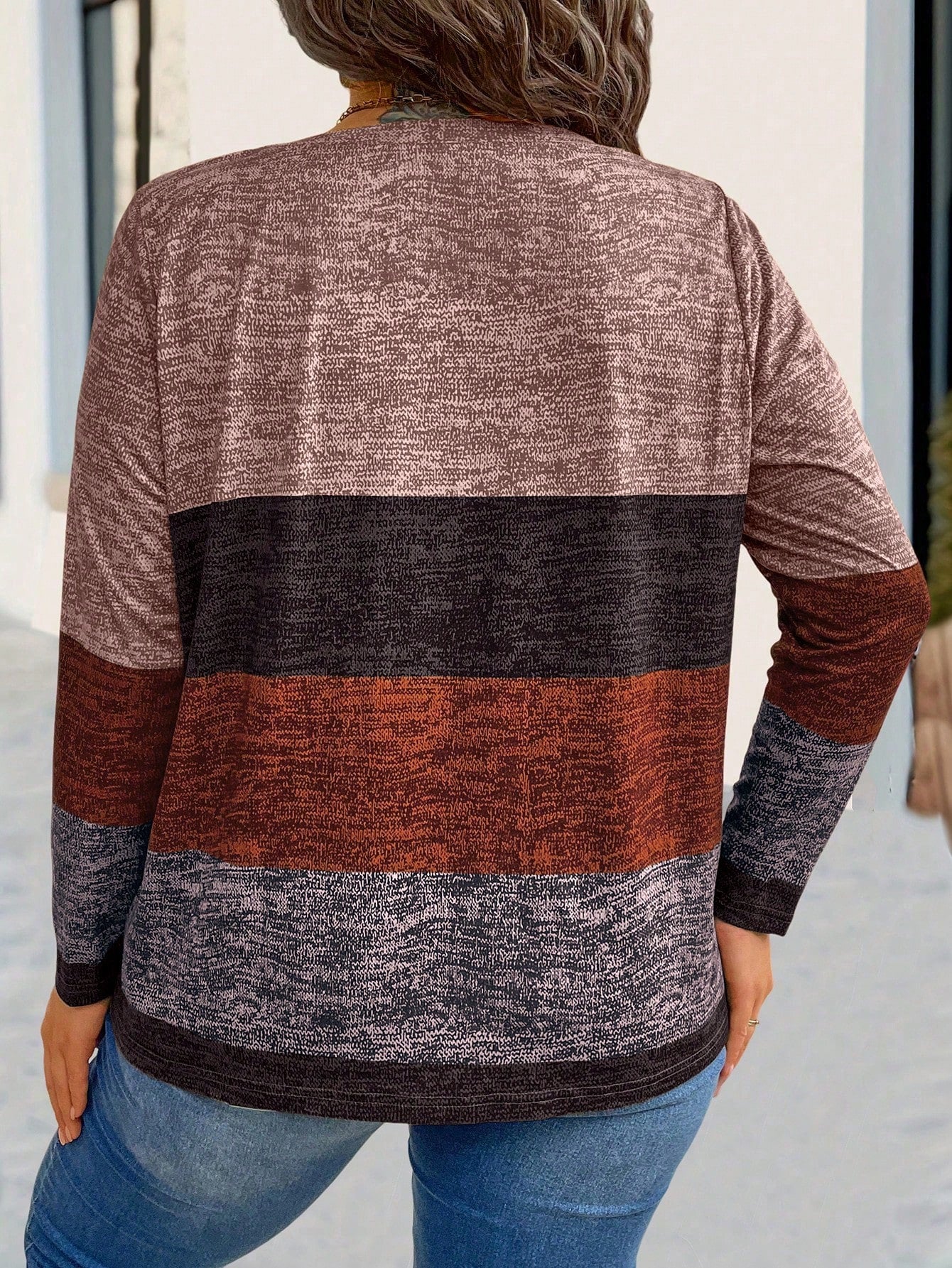 Blusa Retrô Listrada Manga Comprida