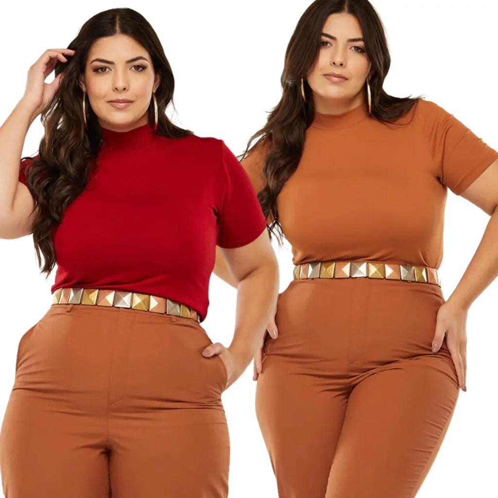 Kit 2 Blusas Básicas Golinha Alta Casual