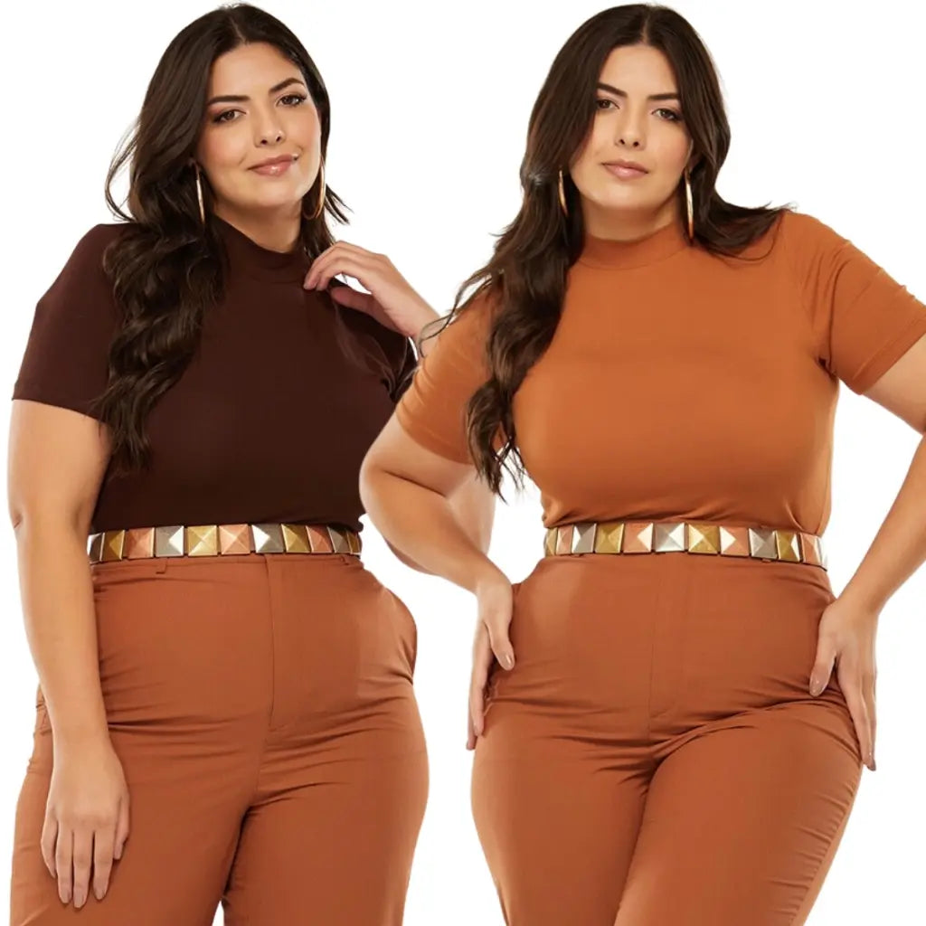 Kit 2 Blusas Básicas Golinha Alta Casual