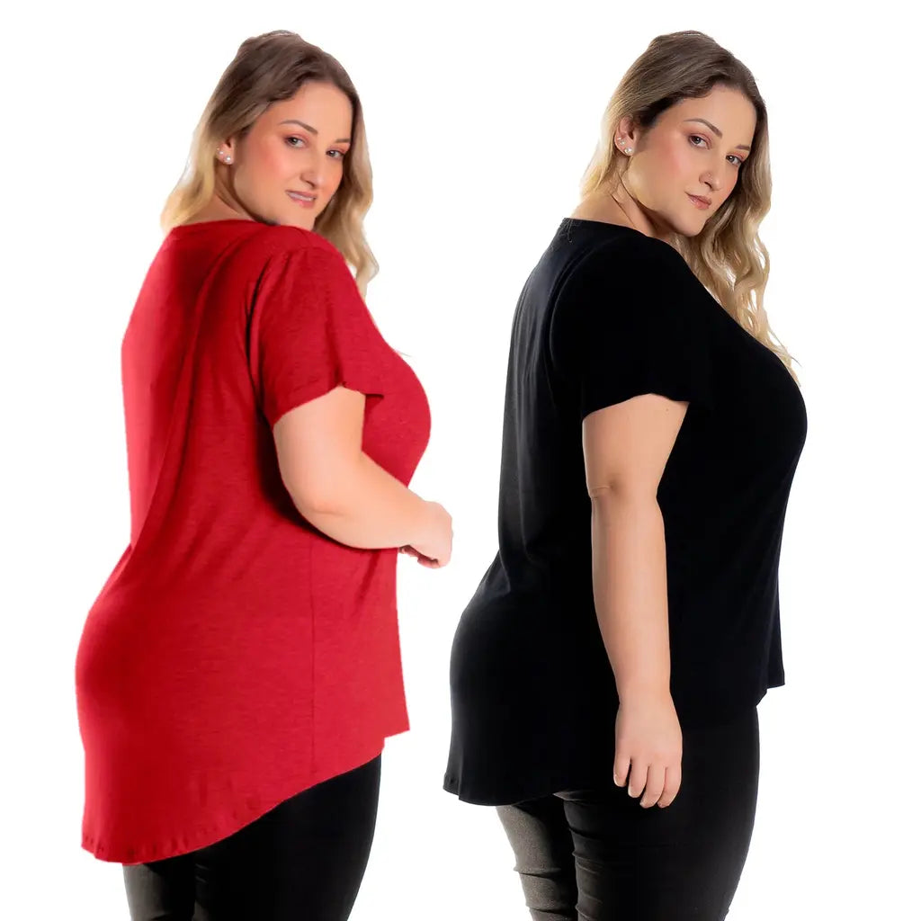 Kit 2 Blusas Básicas Mullet