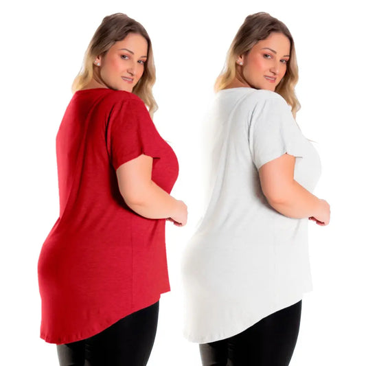 Kit 2 Blusas Básicas Mullet