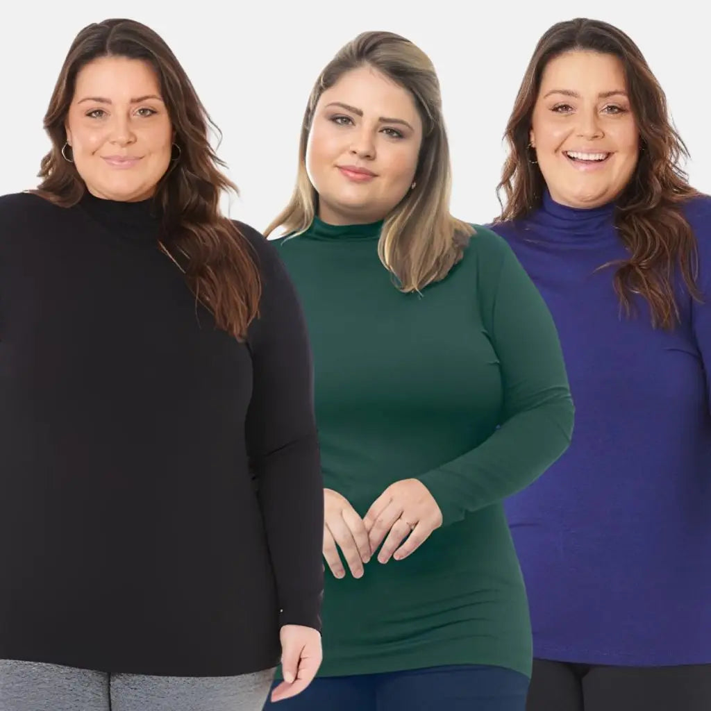 Kit 3 Blusas Cacharrel Plus Size