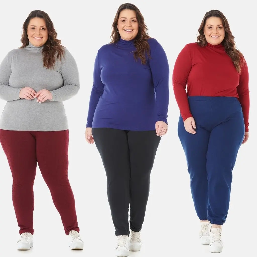 Kit 3 Blusas Cacharrel Plus Size