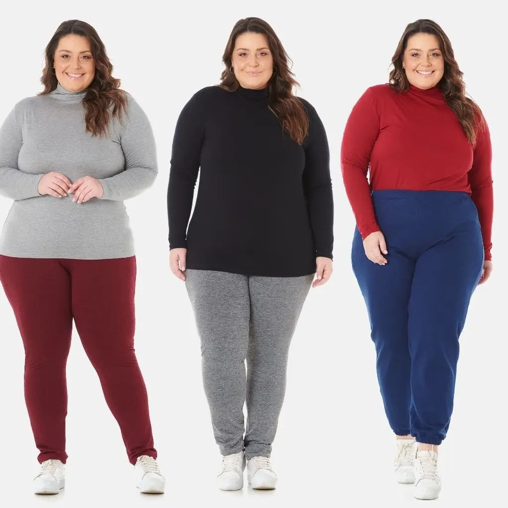 Kit 3 Blusas Cacharrel Plus Size