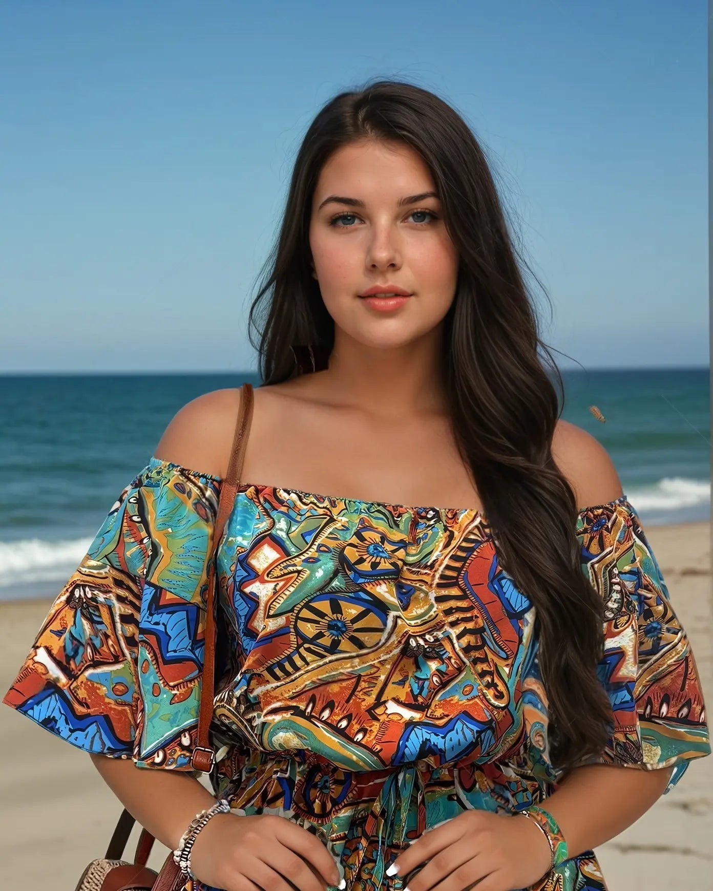 Macacão Barroco Ombro A Ombro Plus Size