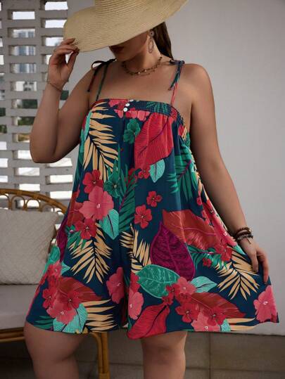 Macaquinho Floral Soltinho com Alças Reguláveis