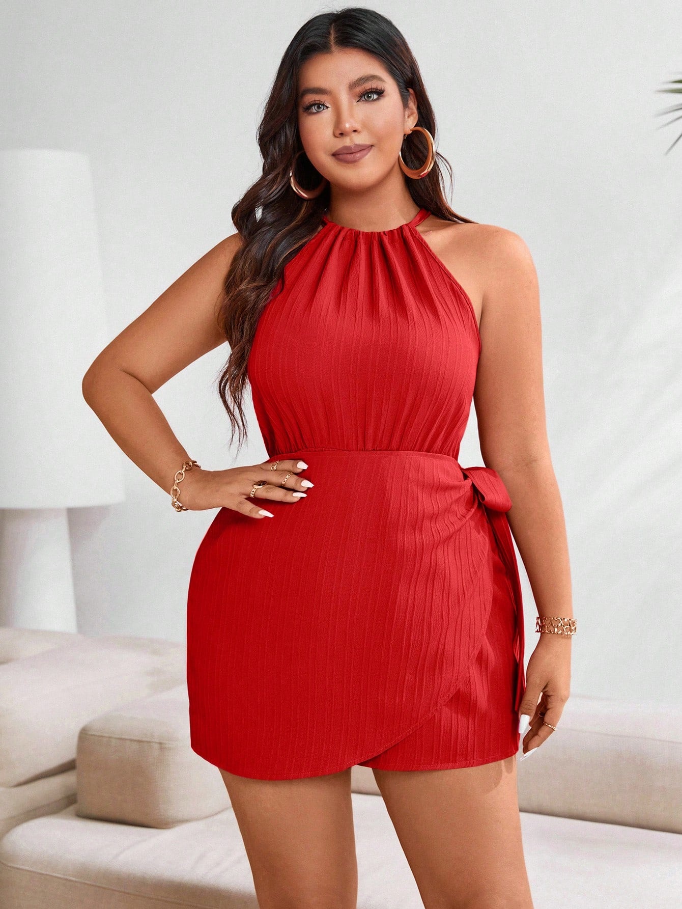 Macaquinho Short Saia com Amarração Lateral