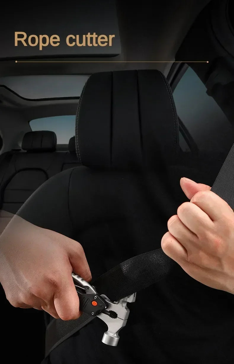 The outdoor multifunctional tool hammer has a flashlight function and is highly powerful.