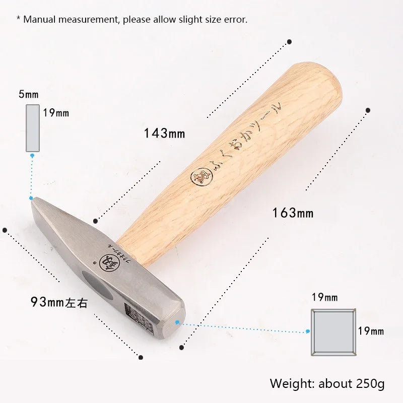 Fitter Hammer Polished Solid Wood Short Handle Iron Hammer Round And Flat Head Small Hammer Schoolwork Manual Hardware Tool