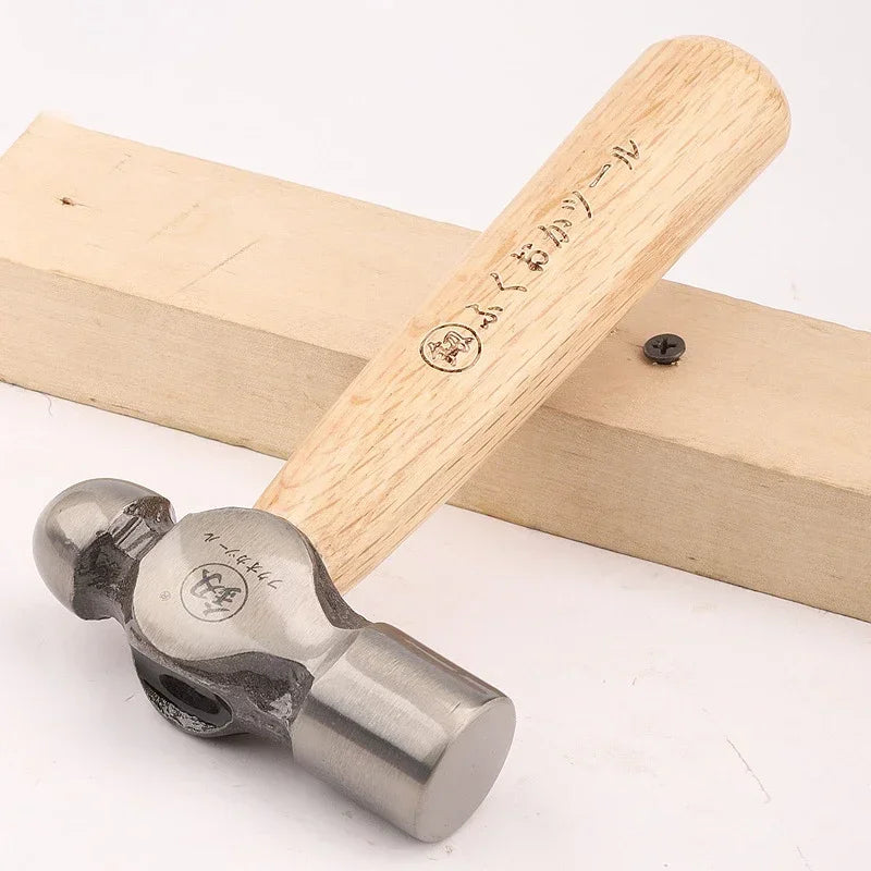 Fitter Hammer Polished Solid Wood Short Handle Iron Hammer Round And Flat Head Small Hammer Schoolwork Manual Hardware Tool