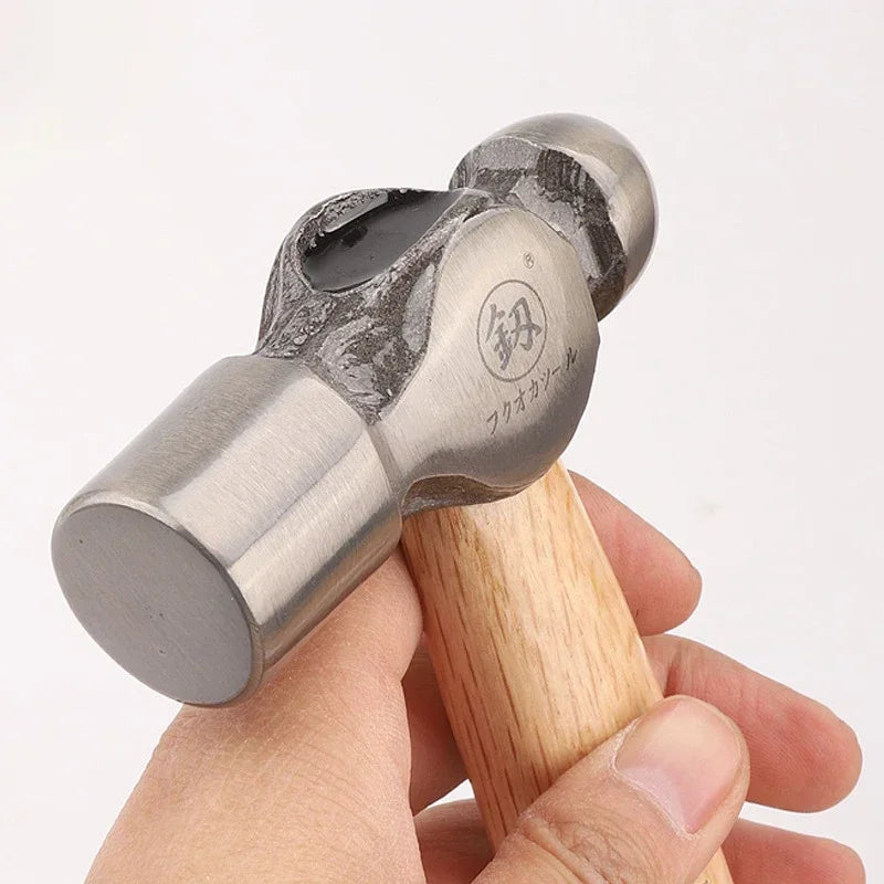 Fitter Hammer Polished Solid Wood Short Handle Iron Hammer Round And Flat Head Small Hammer Schoolwork Manual Hardware Tool