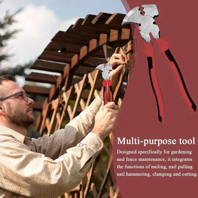 Fencing Pliers Barbed Wire Fence Pliers Tools Heavy Duty Multifunctional Hand Tools With Hammer Head Nail Puller For Bending