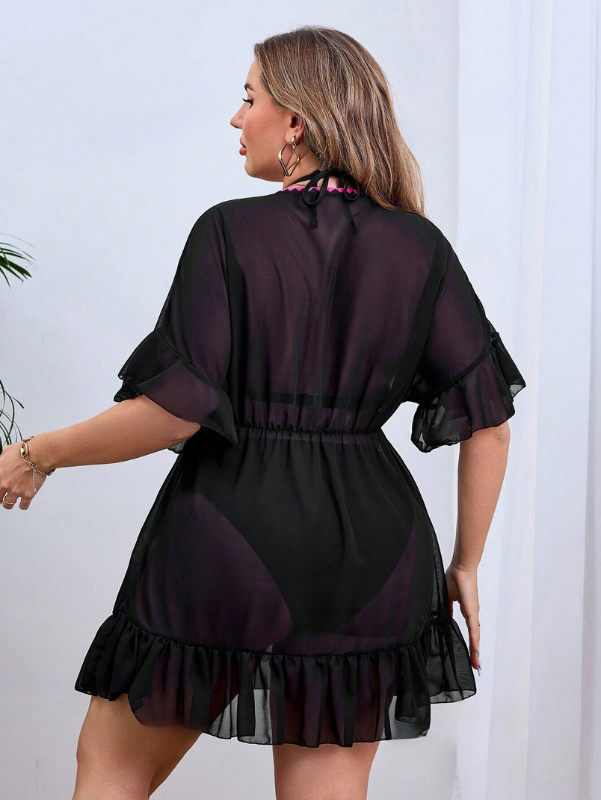 Saída de Praia Decote V Profundo com Amarração