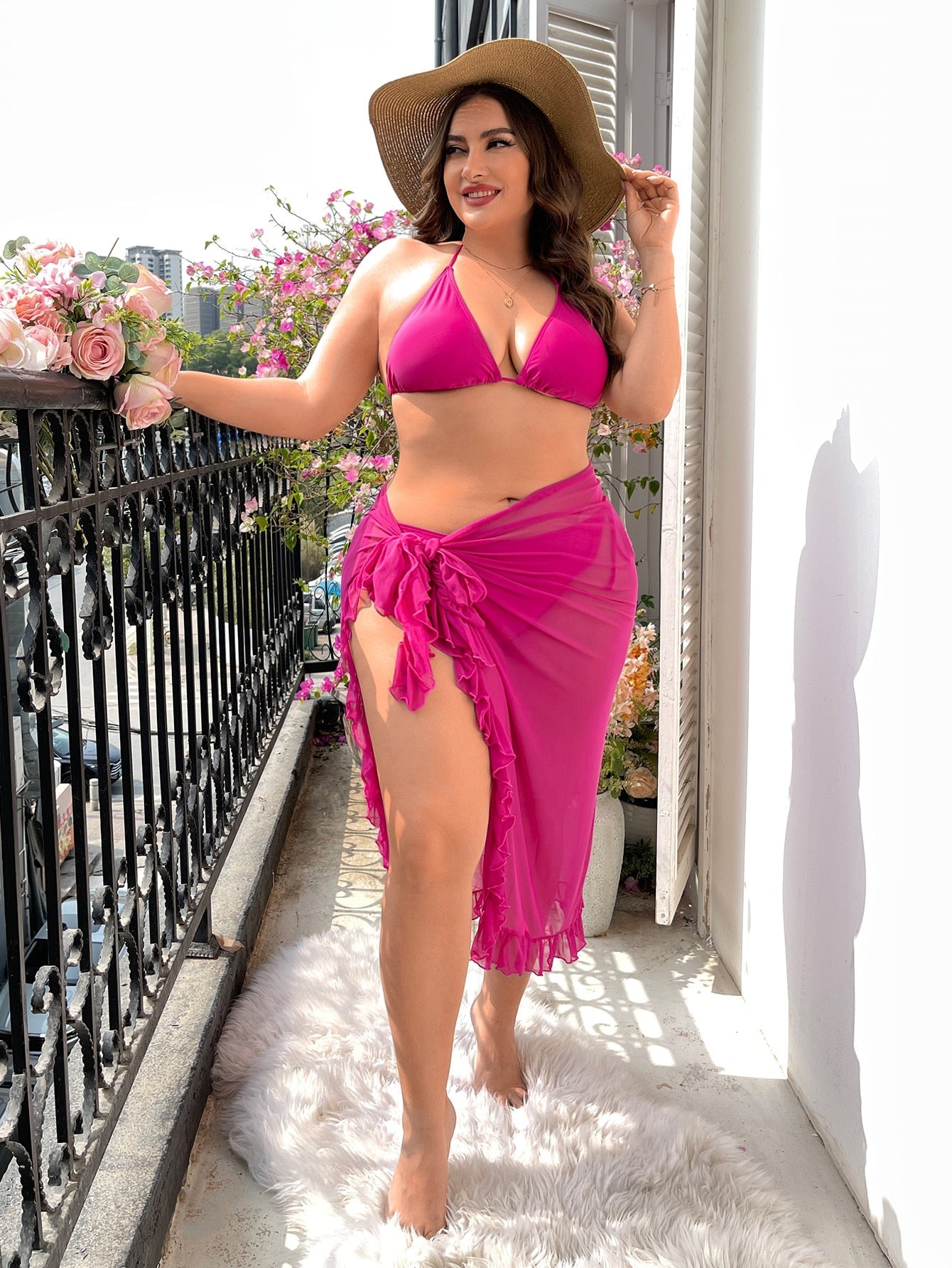 Saia Saida de Praia Com Babados e Nó